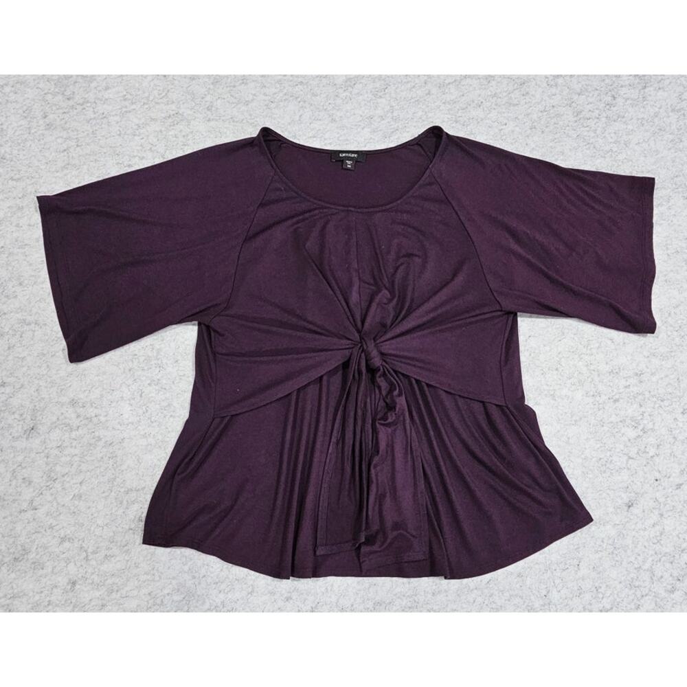 Karen Kane Twist Tie Shirt Top, Knot Front, Purple, Soft, Feminine, Womens Sz 3X - Picture 4 of 9